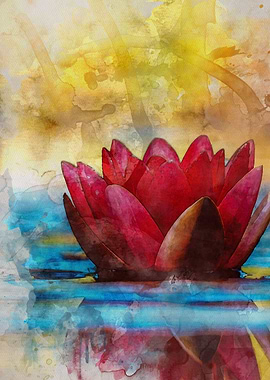 Watercolour Water Lily