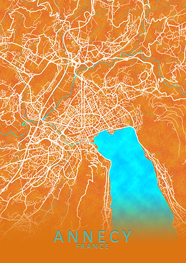 Annecy France City Map