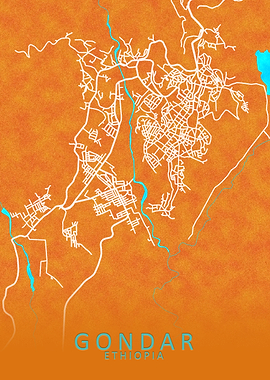Gondar Ethiopia City Map