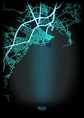 Ibiza Spain City Map