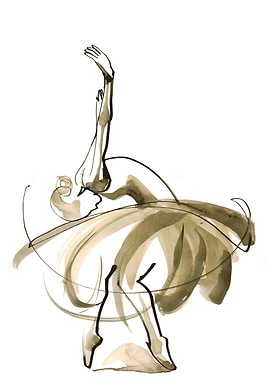 Ballerina Dancer Drawing