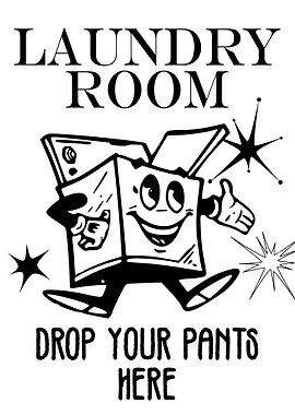 Laundry Room Retro BW