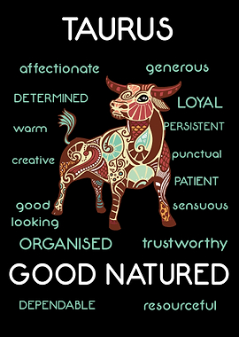 Taurus zodiac poster