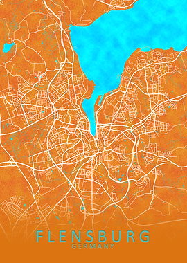 Flensburg Germany City Map