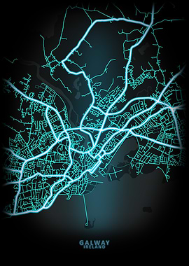Galway Ireland City Map