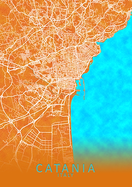 Catania Italy City Map