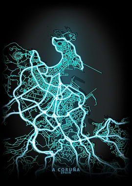 A Coruna Spain City Map