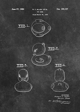 patent Allen Toy duck 1950