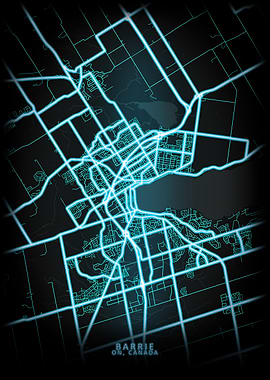Barrie ON Canada City Map