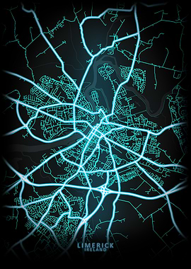 Limerick Ireland City Map