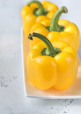 Fresh yellow bell peppers