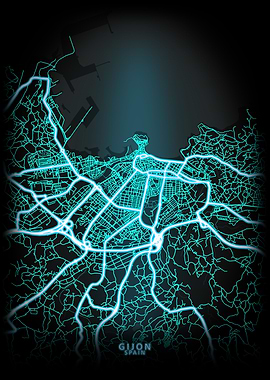 Gijon Spain City Map