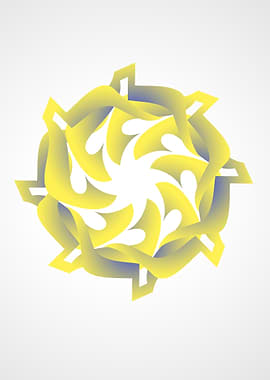 Abstract yellow turbine
