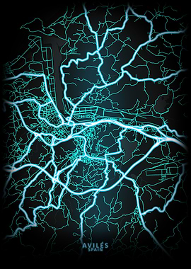 Aviles Spain City Map