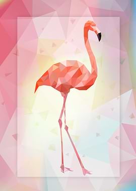 Flamingo Bird in Polygon