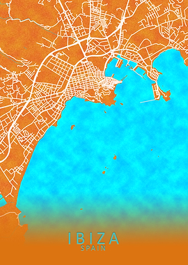 Ibiza Spain City Map