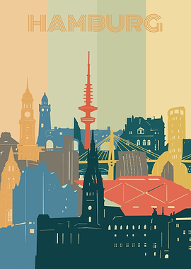 hamburg city retro