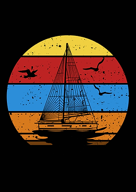 Sailing Boat Retro Sailor