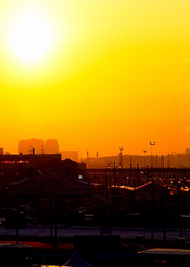 Railroad Terminal Sunset