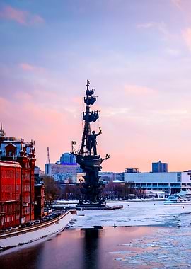 Moscow River Sunset Left