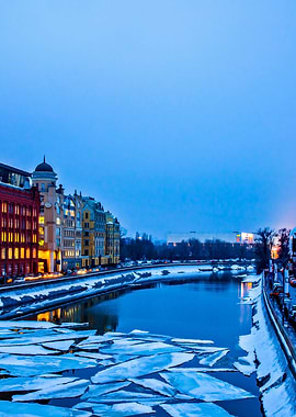 Moscow River Canal In Blue