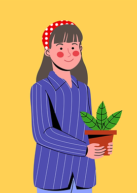 Girl With Plant