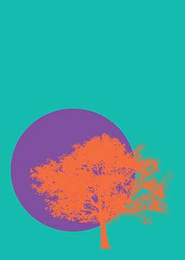 Minimalist Tree in Neon