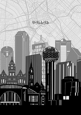 dallas cityscape map
