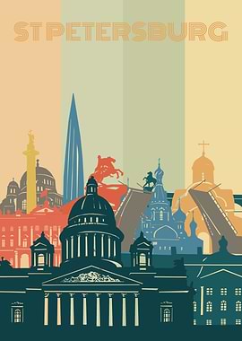 st petersburg city retro