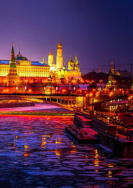 Moscow Kremlin Night Right