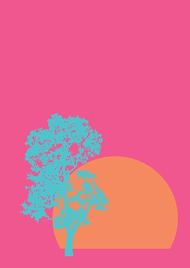 Neon Minimalist Tree Sun