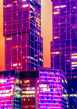 Violet Skyscrapers Right