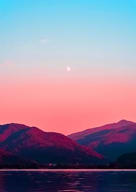 Ocean Mountains And Sky