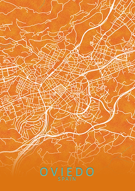 Oviedo Spain City Map