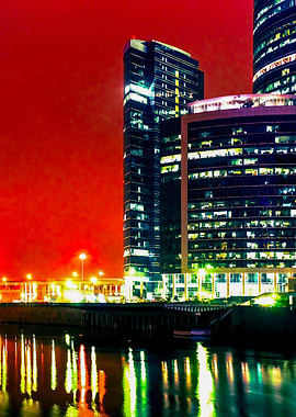 Red Night Cityscape