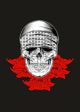 skull wearing bandana with