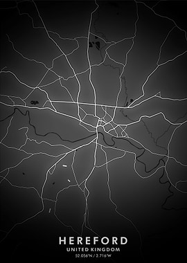 Hereford Map Posters