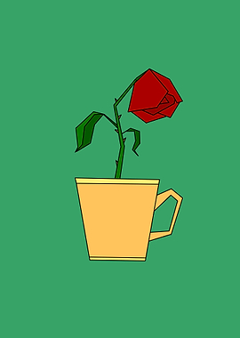 rose in cup
