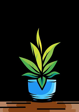Plant Black Background