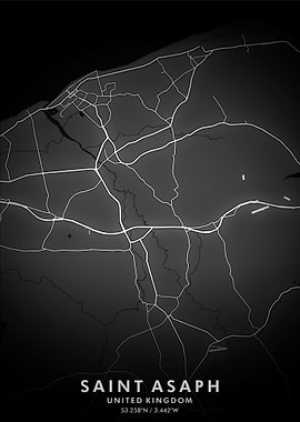 St Asaph Map Posters