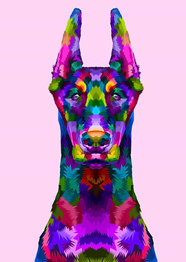 stylized doberman