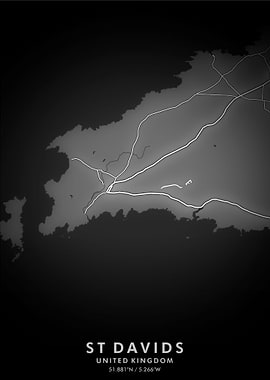 St Davids Map Posters