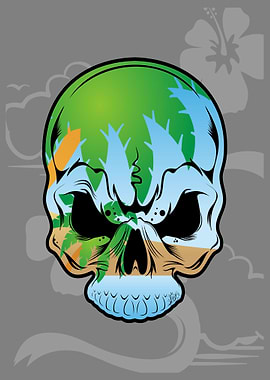 Skull Summer and beach