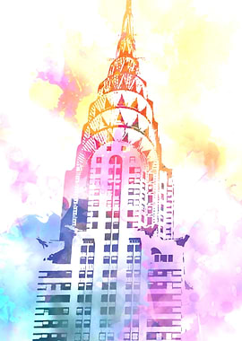 Chrysler Building Colorful