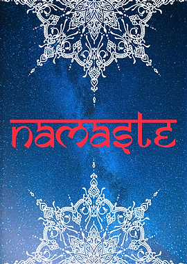 namaste red with mandala