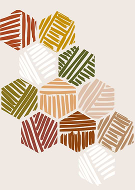 Coloured Modern Hexagon