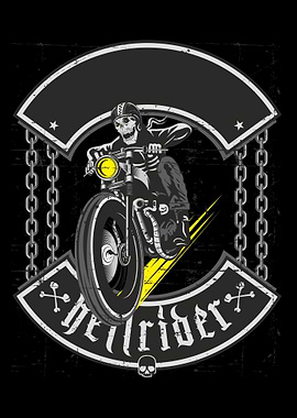 skull riding vintage motor