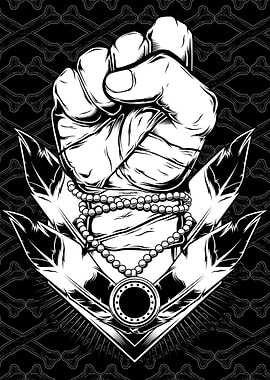 A clenched fist held high