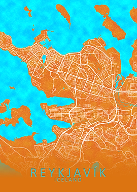 Reykjavik Iceland City Map