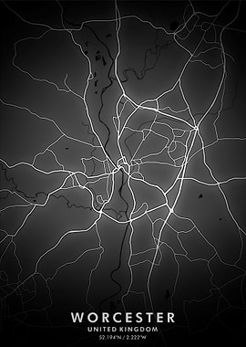 Worcester Map Posters